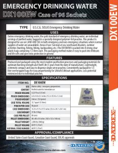 DATREX EMERGENCY OVERWRAP WATER SPECIFICATIONS
